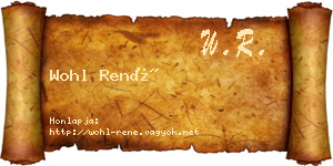 Wohl René névjegykártya